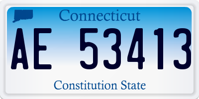 CT license plate AE53413