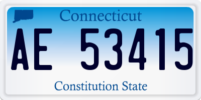 CT license plate AE53415