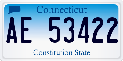 CT license plate AE53422