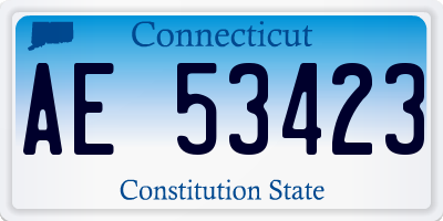 CT license plate AE53423
