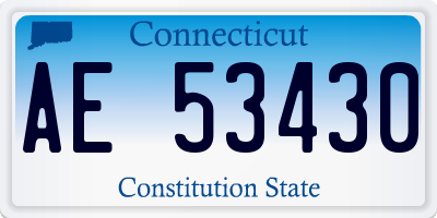 CT license plate AE53430