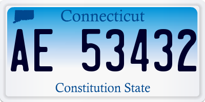 CT license plate AE53432