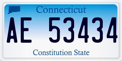 CT license plate AE53434