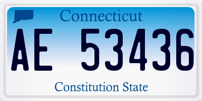 CT license plate AE53436