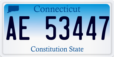 CT license plate AE53447