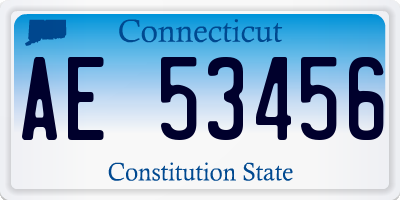 CT license plate AE53456