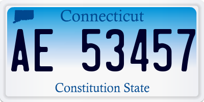 CT license plate AE53457