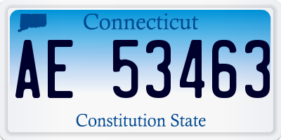 CT license plate AE53463