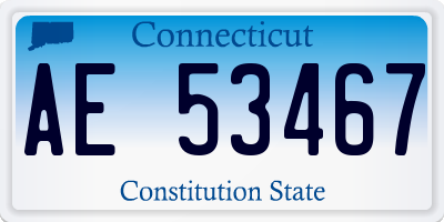 CT license plate AE53467