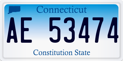 CT license plate AE53474
