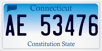 CT license plate AE53476