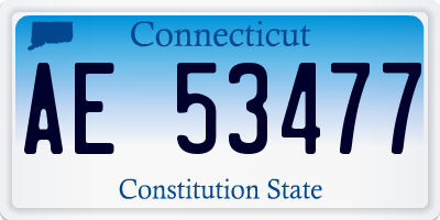 CT license plate AE53477