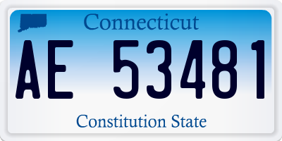 CT license plate AE53481