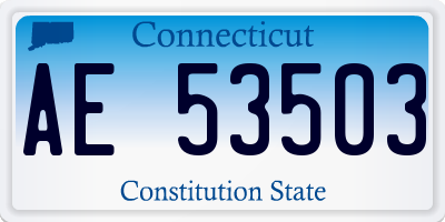 CT license plate AE53503