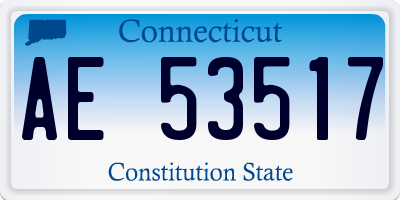 CT license plate AE53517