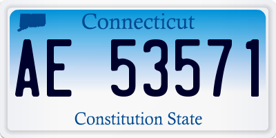 CT license plate AE53571