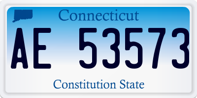 CT license plate AE53573