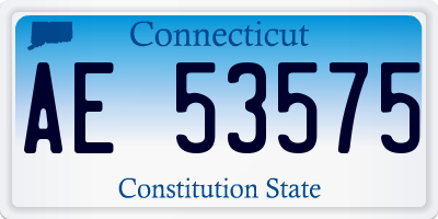 CT license plate AE53575