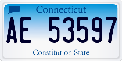 CT license plate AE53597