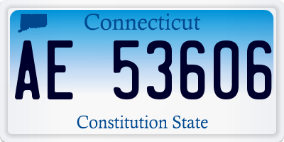 CT license plate AE53606