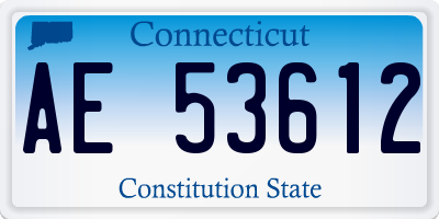 CT license plate AE53612