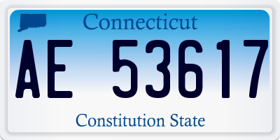 CT license plate AE53617