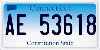 CT license plate AE53618