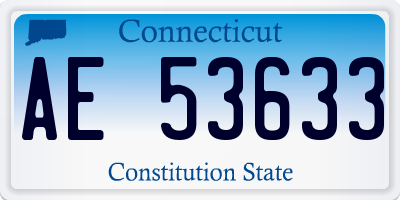 CT license plate AE53633