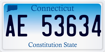 CT license plate AE53634