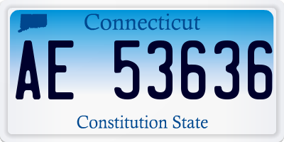 CT license plate AE53636