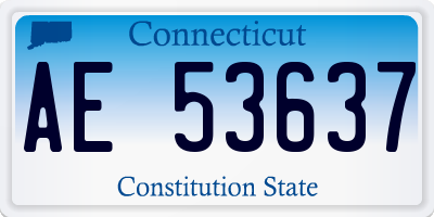 CT license plate AE53637
