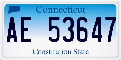 CT license plate AE53647