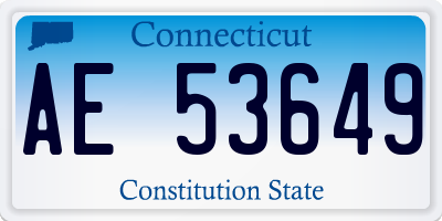 CT license plate AE53649