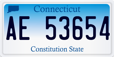 CT license plate AE53654