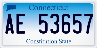 CT license plate AE53657