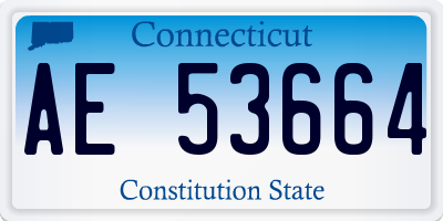 CT license plate AE53664