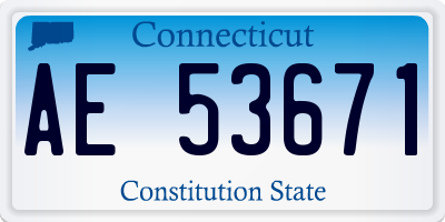 CT license plate AE53671