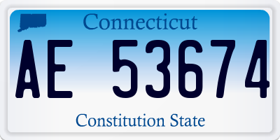 CT license plate AE53674