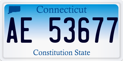 CT license plate AE53677