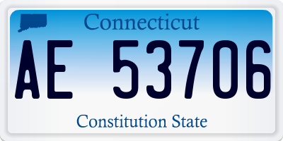 CT license plate AE53706