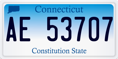 CT license plate AE53707