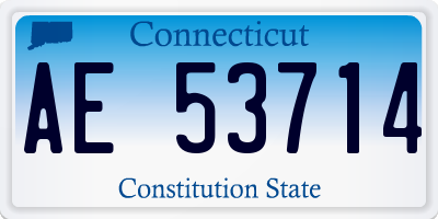 CT license plate AE53714