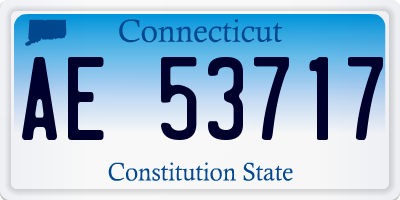 CT license plate AE53717