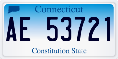 CT license plate AE53721