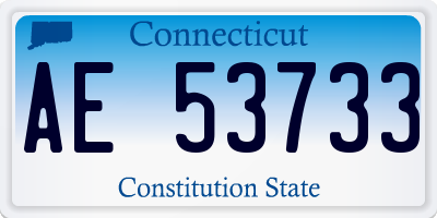 CT license plate AE53733