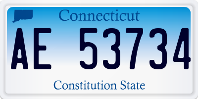 CT license plate AE53734