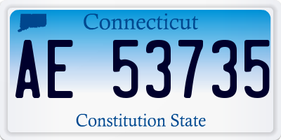 CT license plate AE53735