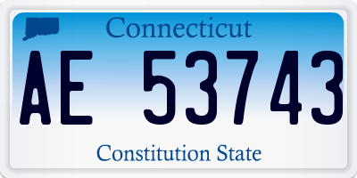 CT license plate AE53743
