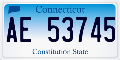 CT license plate AE53745