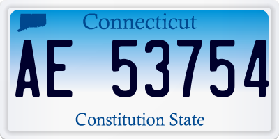 CT license plate AE53754